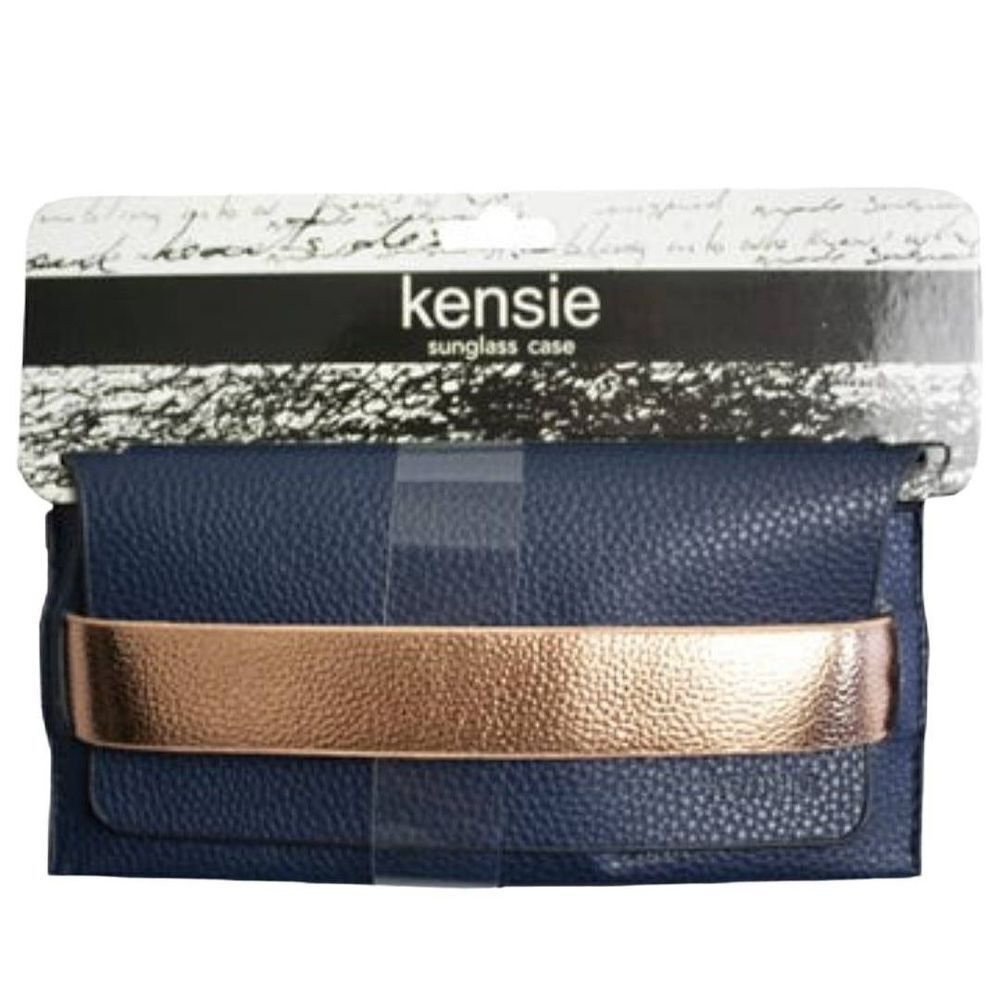 Kensie Sunglasses Holder Case Navy Blue Rose Gold NWOT